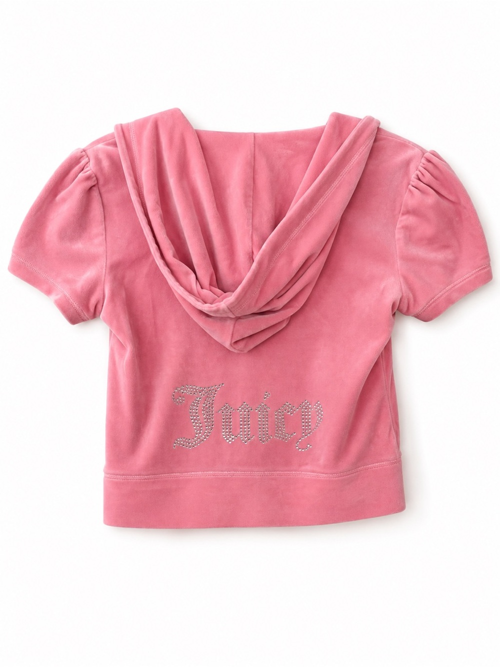 Juicy Couture Pink Velour Rhinestone Hoodie | Small
